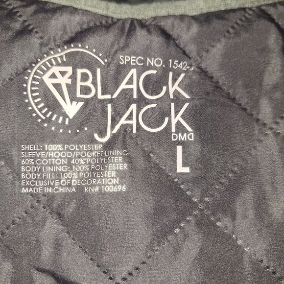 Black jack jacket raglan sleeves size large - Picture 5 of 5